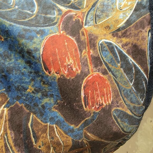 Vintage Le Studio Classic Fringed Floral Colorful Rectangle Made in USA Gorgeous - Picture 8 of 8